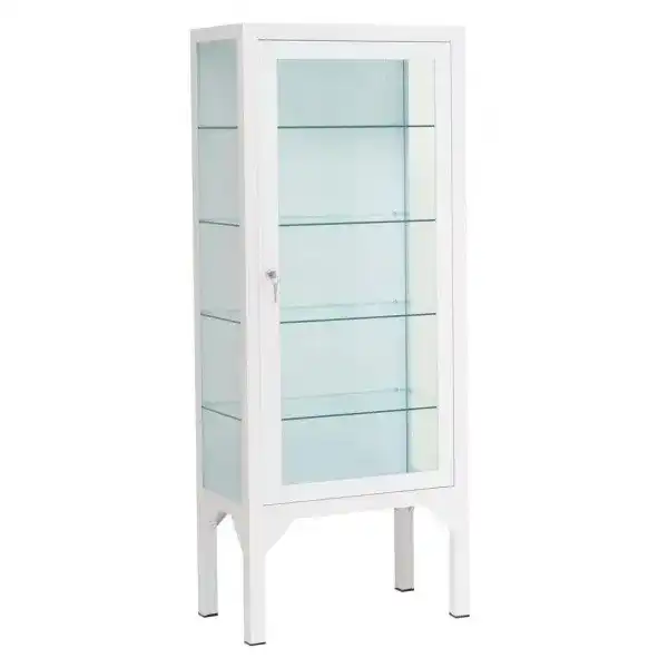 Vitrina cl�nica de cristal con una puerta.