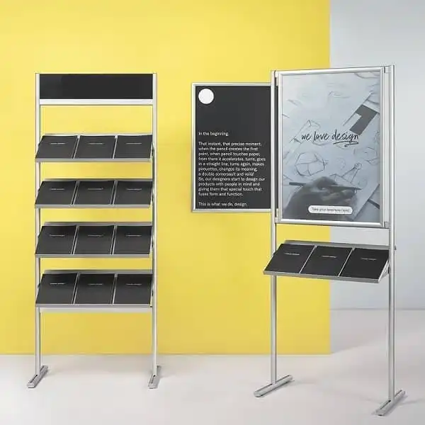 Expositor de informaci�n para la presentaci�n de folletos y revistas.