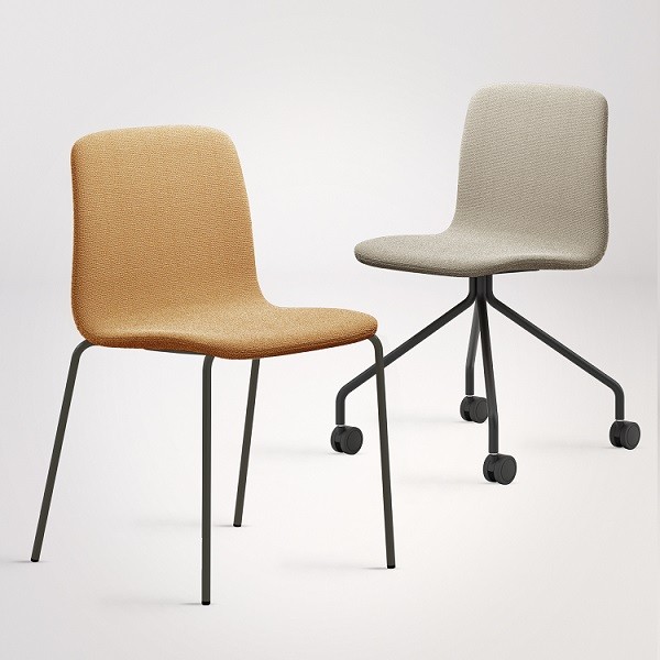Silla tapizada con diferentes tipos de pata 